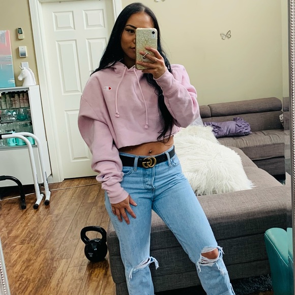 ๐ CHAMPION REVERSE WEAVE CROPPED HOODIE: small - Picture 6 of 7